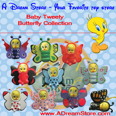 Detail Picture for FULL SET OF 10PC TWEETY BUTTERFLY FIGURE COLLECTION
